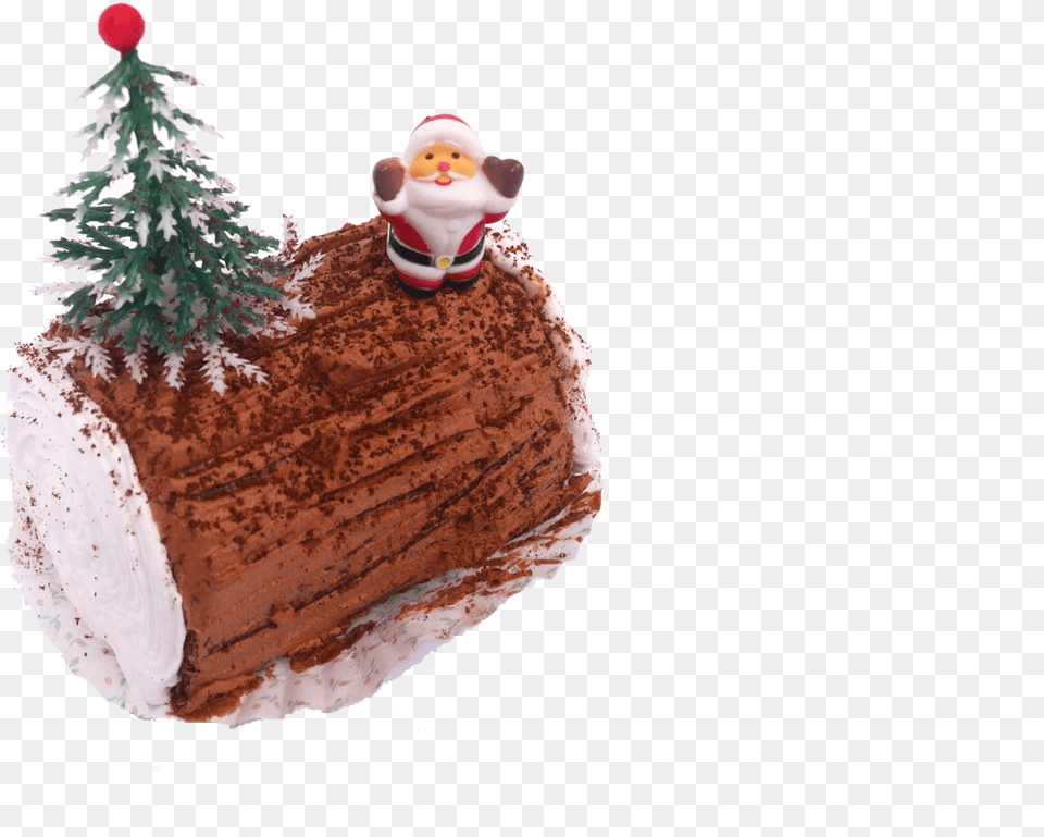 Transparent Tree Log Christmas Log Cake, Cream, Dessert, Food, Icing Free Png Download