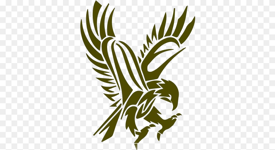 Transparent Tribal Eagle Clipart Tribal Eagle Falcon Bird Tattoo, Emblem, Symbol, Plant Png