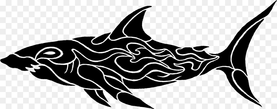 Transparent Tribal Tattoo Shark Tattoo, Animal, Sea Life, Fish Png
