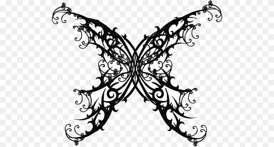 Transparent Tribal Wings Butterfly Tattoo, Art, Floral Design, Graphics, Pattern Png