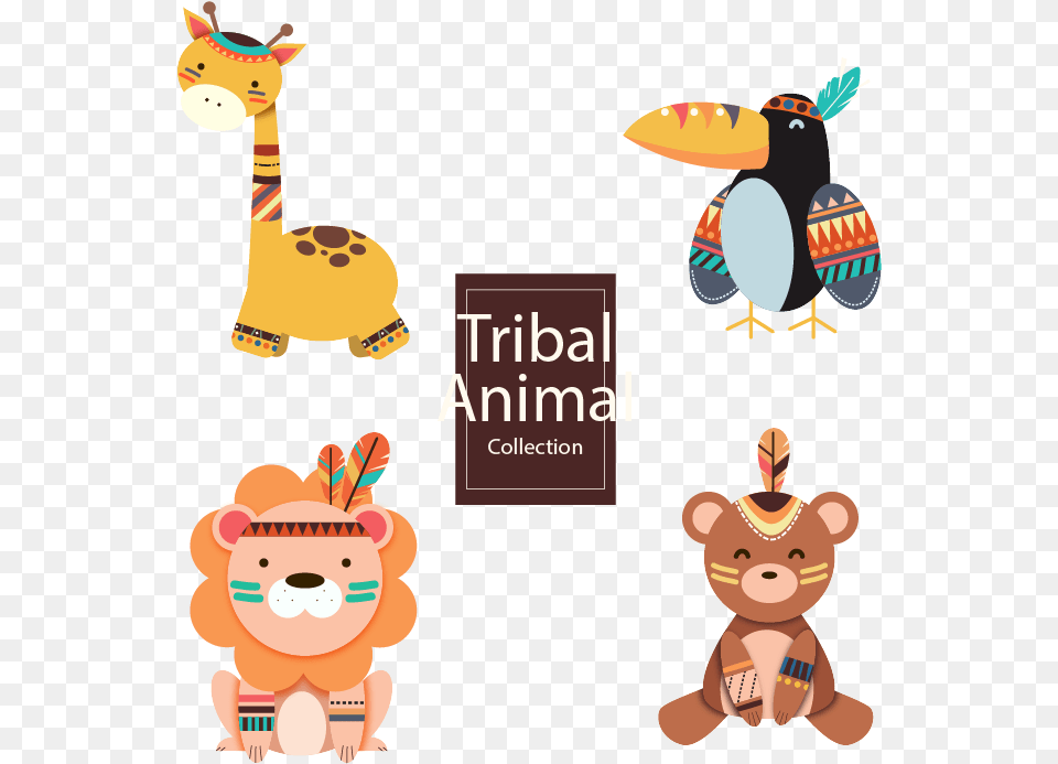 Transparent Tribe Clipart Tribal Animals Cartoon, Animal, Bear, Mammal, Wildlife Png