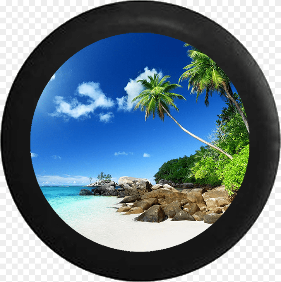 Transparent Tropical Beach Jeep Spare Tire Cover With Backup Camera, Summer, Photography, Outdoors, Fisheye Free Png