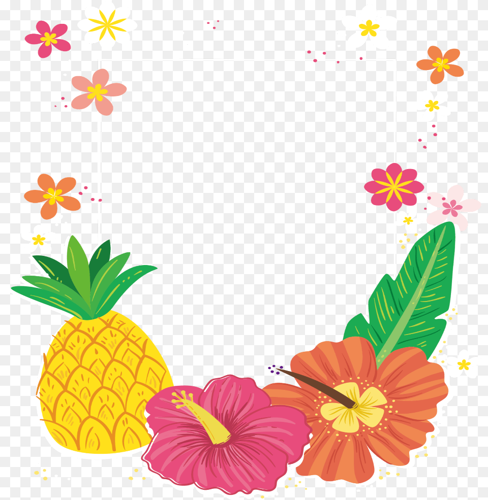 Transparent Tropical Frame Frame Tropical, Food, Fruit, Pineapple, Plant Free Png Download