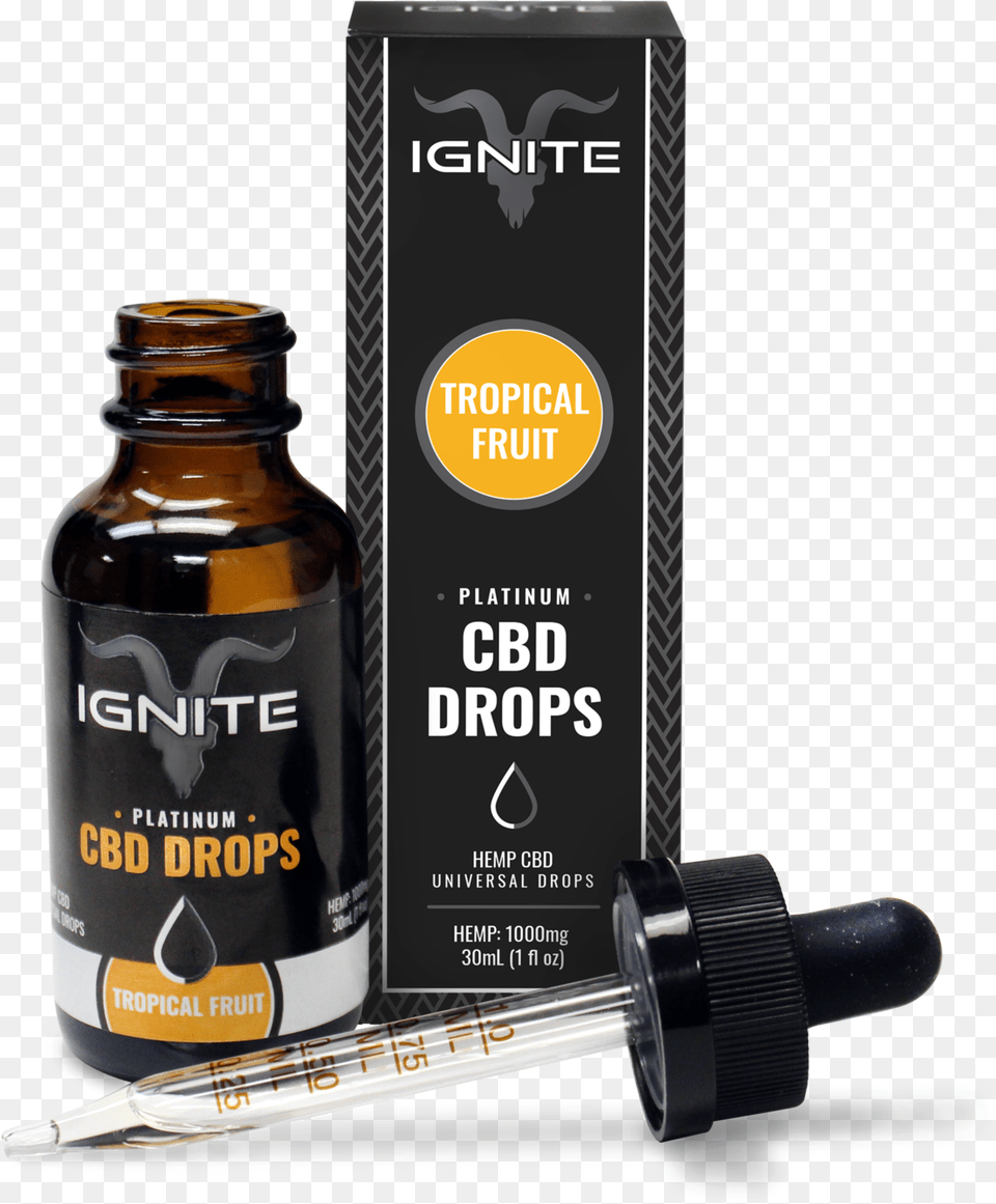 Transparent Tropical Fruit Ignite Cbd Drops, Bottle, Smoke Pipe Png