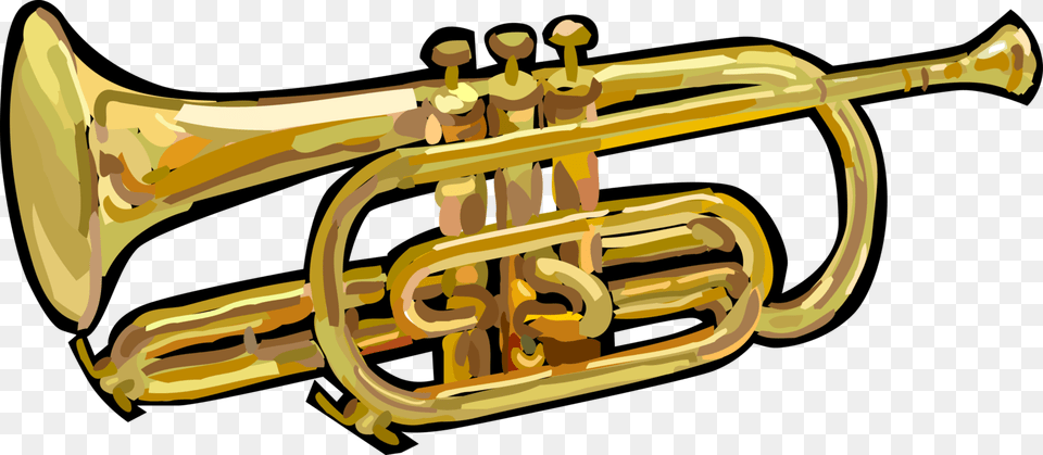 Transparent Trumpet Clip Art Trumpet, Brass Section, Horn, Musical Instrument, Flugelhorn Png