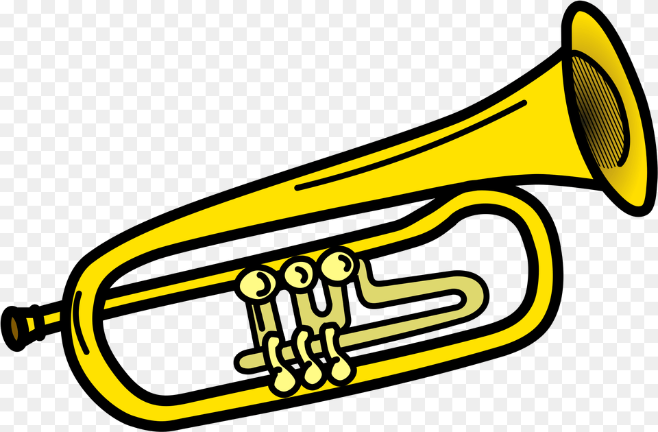 Transparent Trumpets Trumpet Black And White Clipart, Brass Section, Flugelhorn, Musical Instrument, Horn Free Png