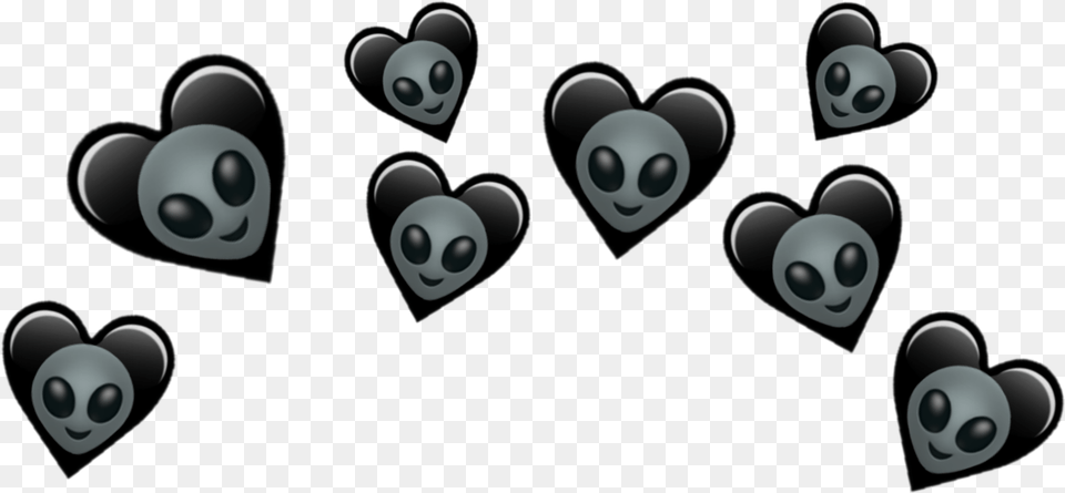Transparent Tumblr Alien Black Heart Crown Emoji, Sphere, Berry, Food, Fruit Png Image