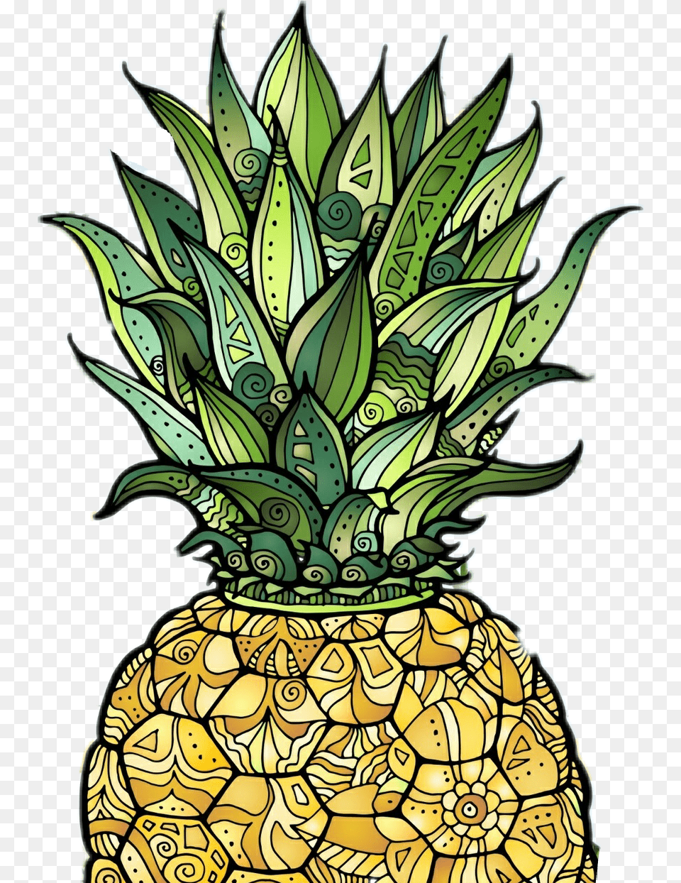 Transparent Tumblr Pineapple Pineapple, Food, Fruit, Plant, Produce Png