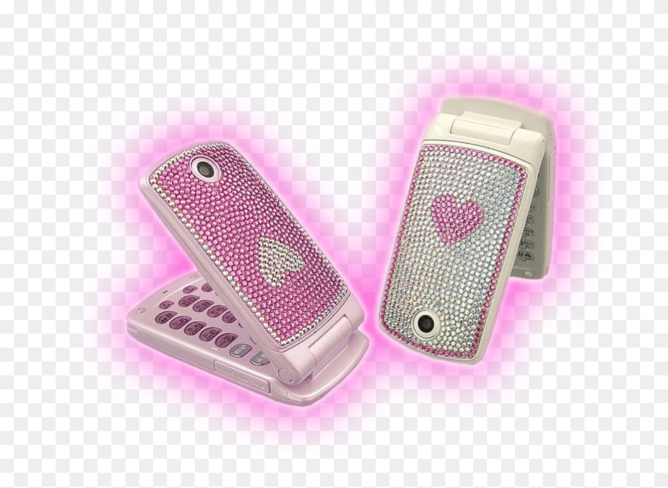 Transparent Tumblr Pink Glitter Flip Phone, Electronics, Mobile Phone Free Png Download