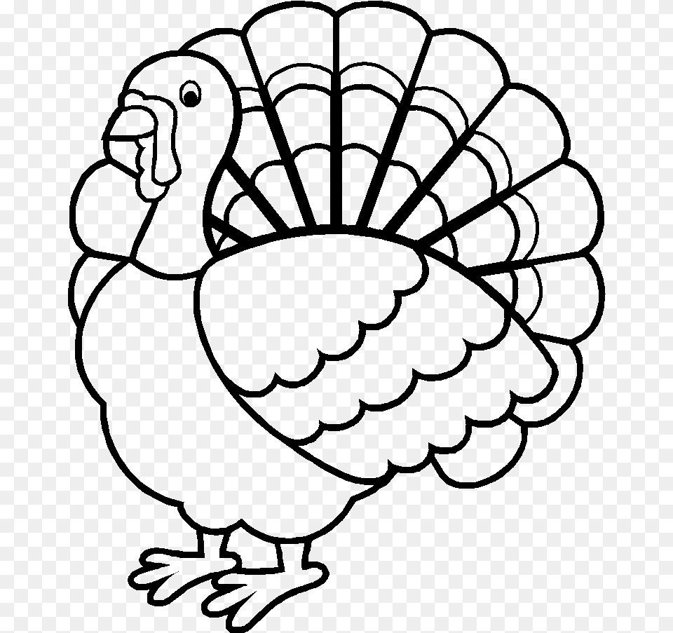 Transparent Turkey Happy Thanksgiving Coloring, Gray Free Png