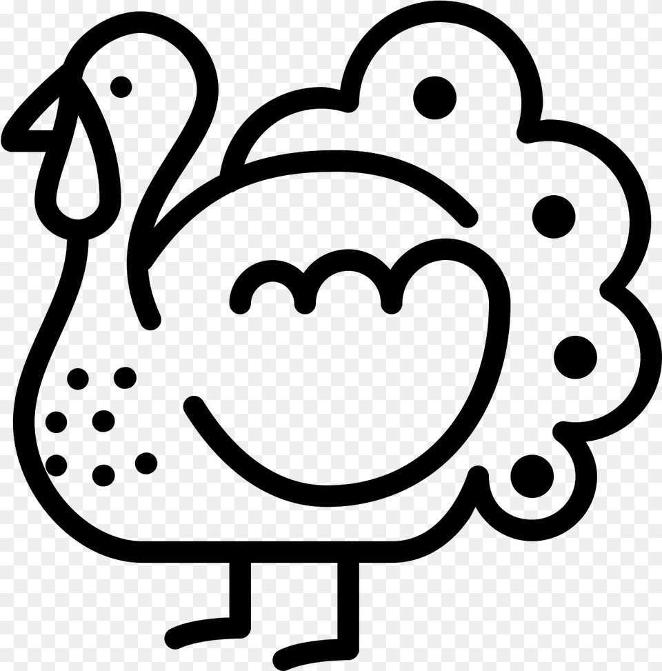 Transparent Turkey Outline Clipart Cartoon Turkey Outline, Gray Free Png Download