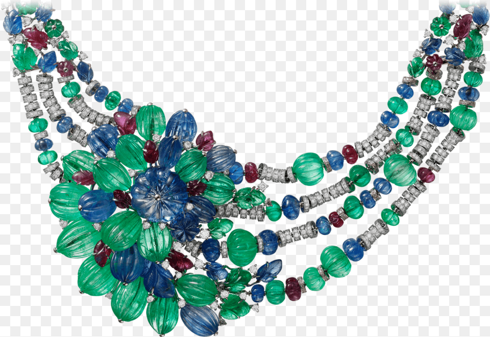 Transparent Tutti Frutti Emerald And Ruby Beads Necklace, Accessories, Jewelry, Gemstone, Bead Png Image