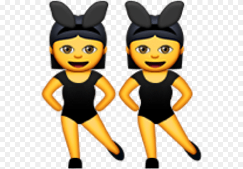 Transparent Twin Emoji Women With Bunny Ears Emoji, Face, Head, Person, Baby Png