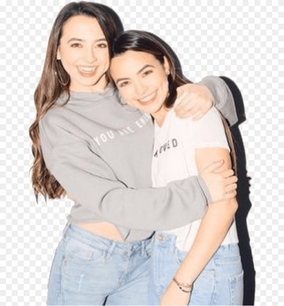 Transparent Twins Merrell Twins Hugging Each Other, Clothing, Pants, Adult, Person Free Png