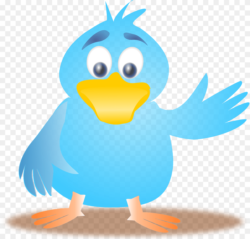 Transparent Twitter Bird Cartoon Waving Goodbye Animation, Animal, Beak, Parakeet, Parrot Png