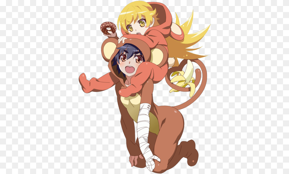 Transparent Two Anime Girls Lewd Monogatari Monkey, Book, Comics, Publication, Baby Free Png