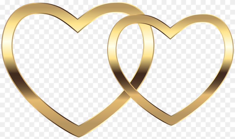 Transparent Two Gold Hearts Clip Art Gallery, Heart Png