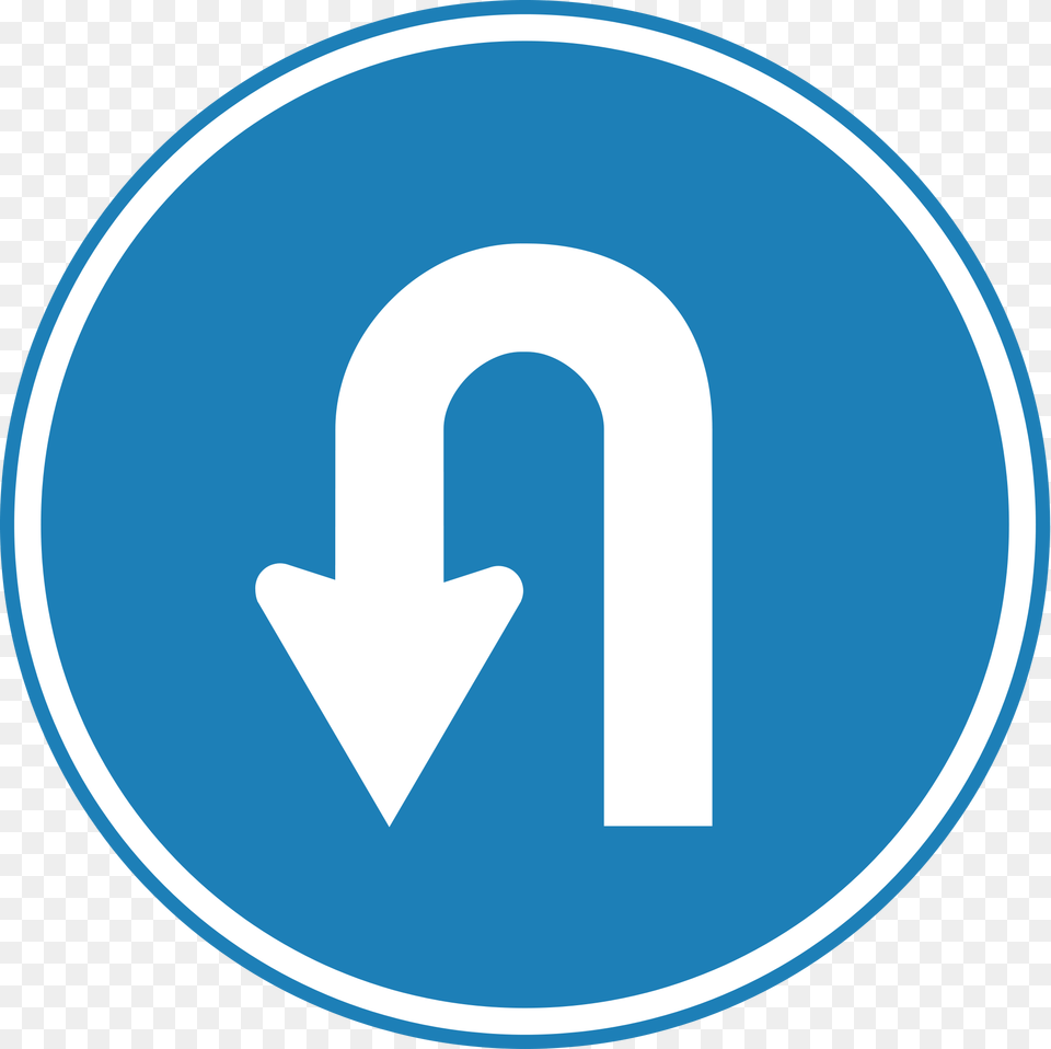 U Turn U Turn Road Sign, Symbol, Disk Free Transparent Png