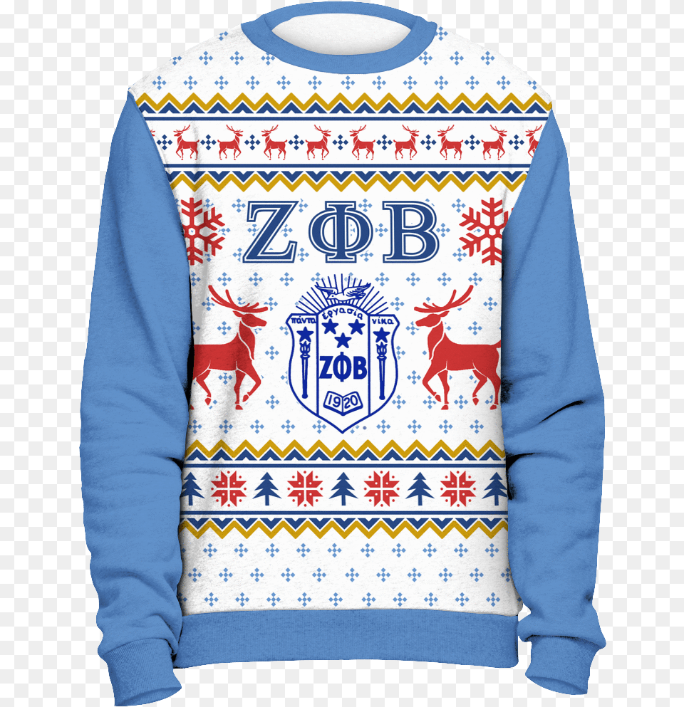 Ugly Christmas Sweater Clipart Zeta Phi Beta Christmas Sweater, Clothing, Hoodie, Knitwear, Sweatshirt Free Transparent Png