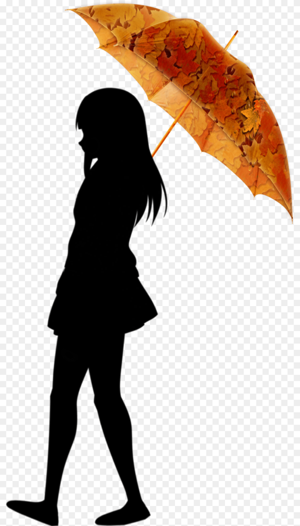Transparent Umbrella Silhouette Silhouette, Leaf, Plant, Tree, Animal Free Png