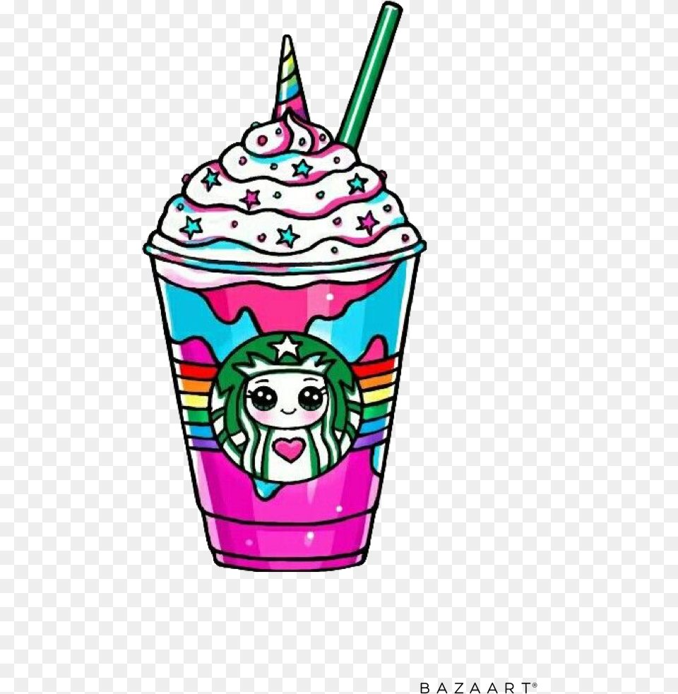 Transparent Unicorn Frappuccino, Beverage, Milk, Juice, Milkshake Png Image