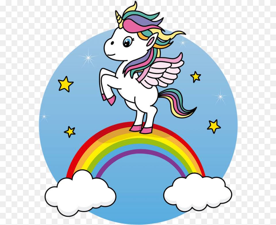 Transparent Unicornio Clipart Unicorn On Top Of A Rainbow, Outdoors Free Png Download