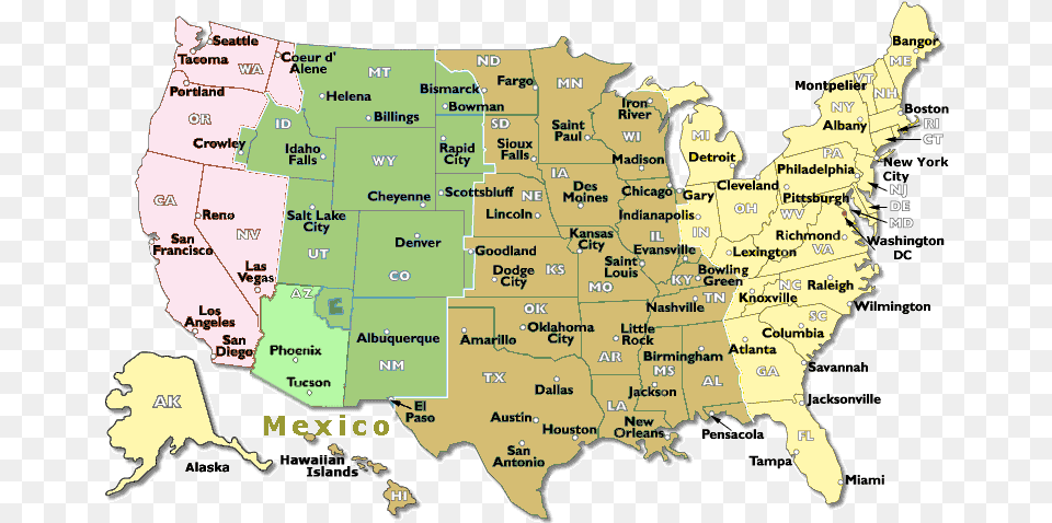 Transparent United States Map Mapa Horario Estados Unidos, Atlas, Chart, Diagram, Plot Free Png