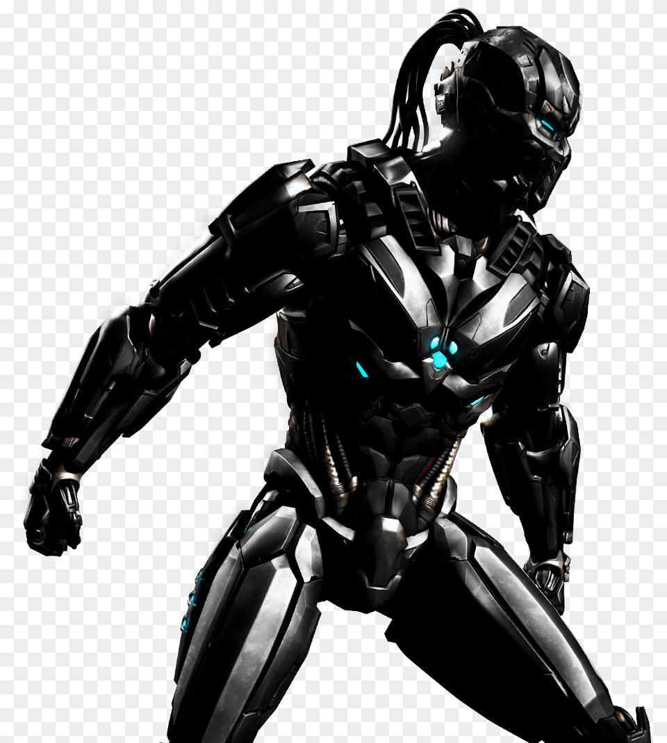 Transparent Universe Clipart Black And White Mortal Kombat Cyber Noob, Robot, Adult, Female, Person Png Image