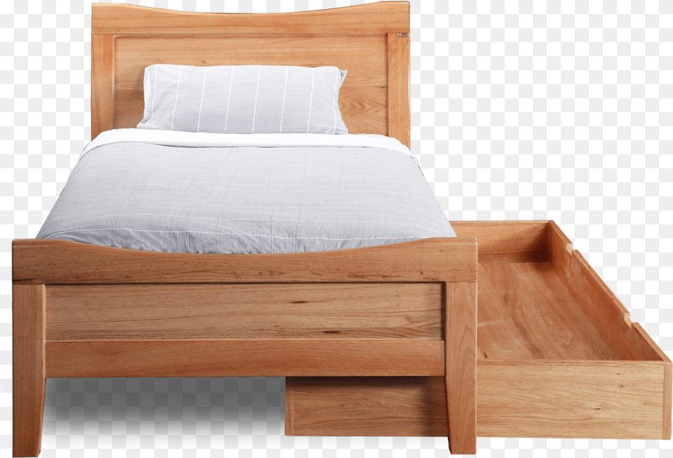Transparent Unmade Bed Clipart Single Bed Front View, Drawer, Furniture, Wood Free Png Download