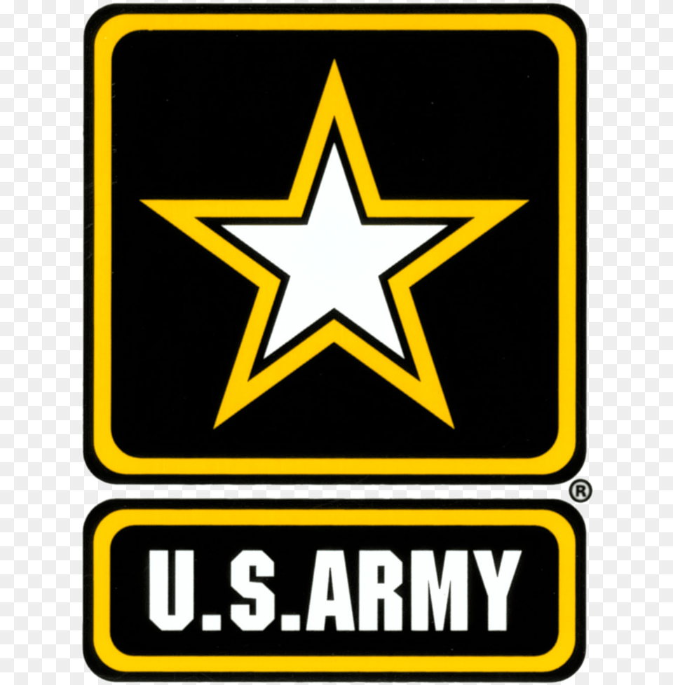 Transparent Us Army Logo, Symbol, Star Symbol, Road Sign, Sign Png Image