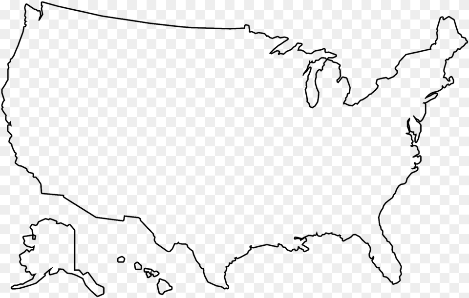 Transparent Us Map Outline, Silhouette, Animal, Mammal Png Image