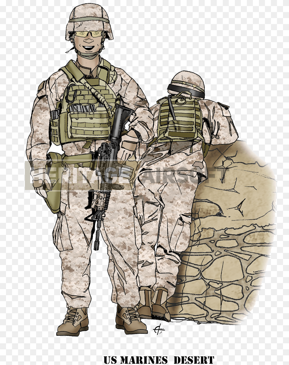 Transparent Usmc Us Marines Airsoft Loadout, Military Uniform, Military, Adult, Soldier Free Png Download
