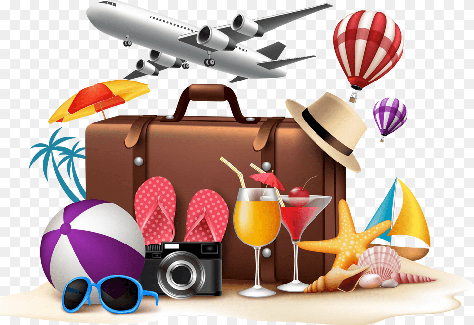 Transparent Vacation Summer Holiday Clip Art, Hat, Clothing, Aircraft, Transportation Free Png Download
