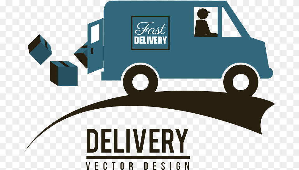 Van Clipart Clipart Cartoon Delivery Truck, Moving Van, Transportation, Vehicle, Person Free Transparent Png