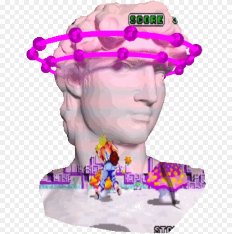 Transparent Vaporwave Bust Michael Angelo, Person, Baby, Face, Head Free Png