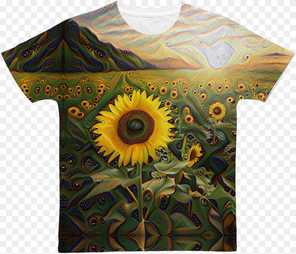 Transparent Vaporwave Dolphin Trippy Sunflower Background, Clothing, T-shirt, Pattern, Dye Free Png Download