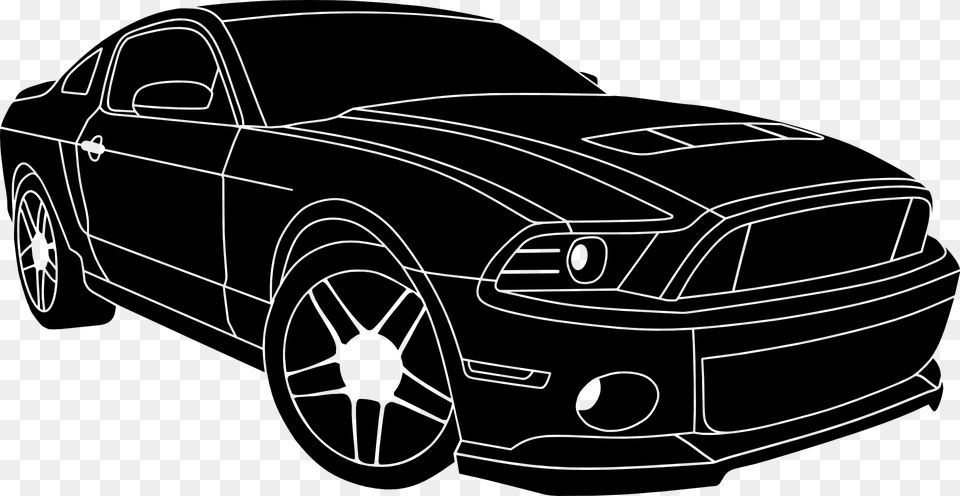 Vcarve Clipart Ford Mustang Black Clipart, Vehicle, Car, Transportation, Coupe Free Transparent Png