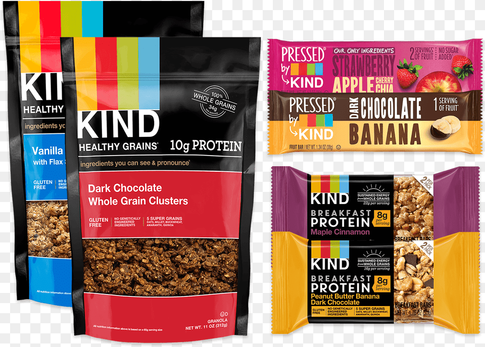 Transparent Vegan Kind Granola Dark Chocolate, Food, Grain, Produce, Advertisement Free Png