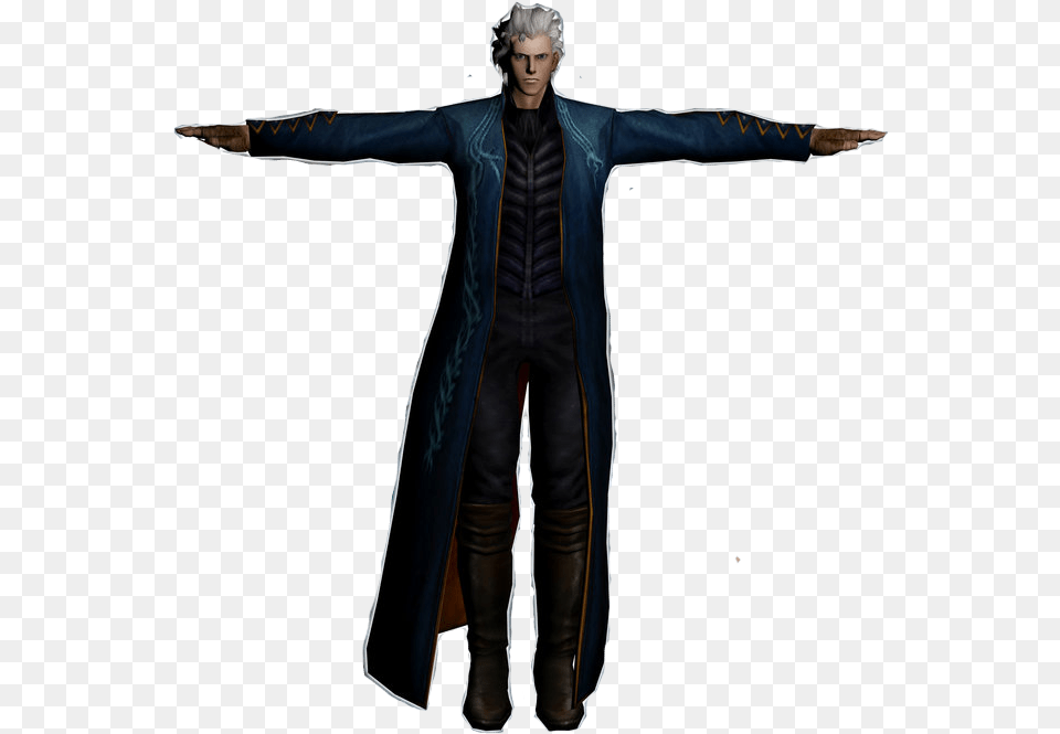 Transparent Vergil Dante Devil May Cry T Pose, Sleeve, Clothing, Coat, Long Sleeve Png Image