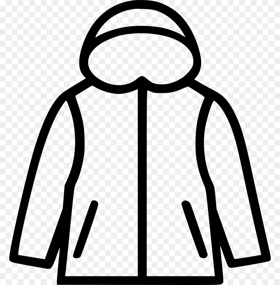 Vest Clipart Black And White Rain Jacket Clip Art Black And White, Clothing, Sweater, Knitwear, Hoodie Free Transparent Png