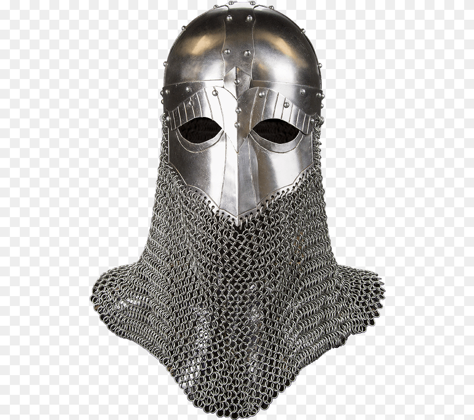 Transparent Viking Hat Viking Helmet With Chainmail, Armor, Person, Chain Mail Free Png Download