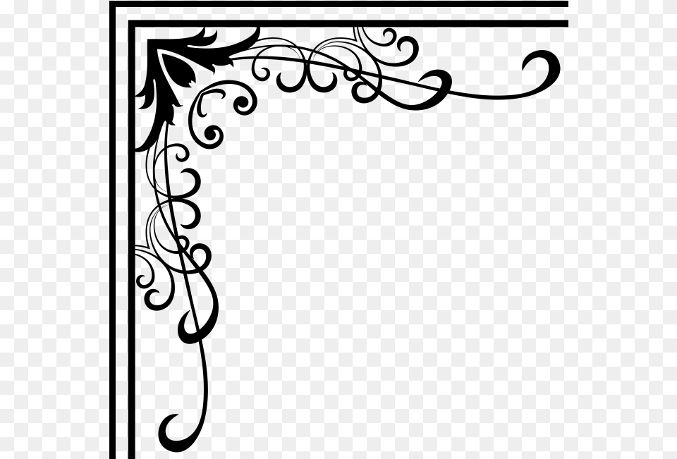 Transparent Vintage Design Line Art, Gray Png