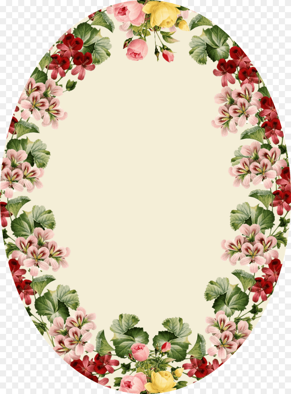 Transparent Vintage Flower Border Clipart Frame Flower Oval, Art, Pottery, Porcelain, Pattern Free Png