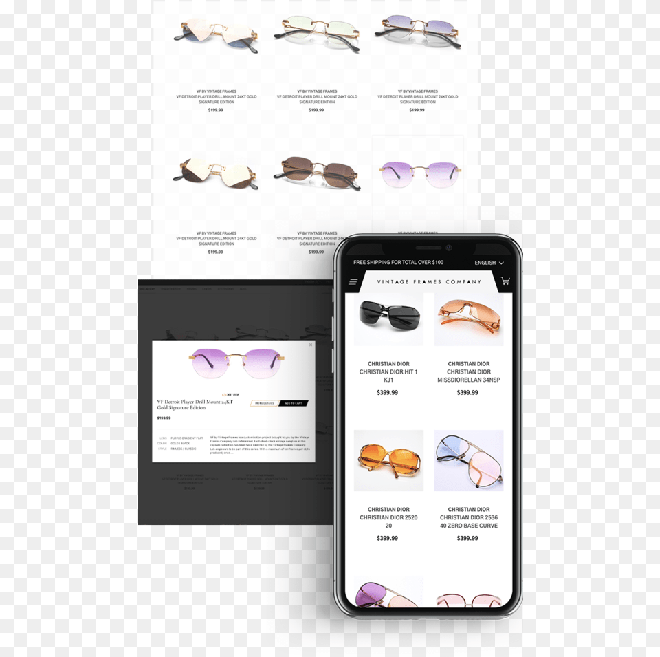 Transparent Vintage Frames Flyer, Accessories, Sunglasses, Electronics, Mobile Phone Png Image