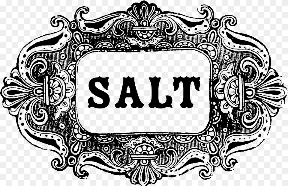Vintage Label Salt Label, Gray Free Transparent Png