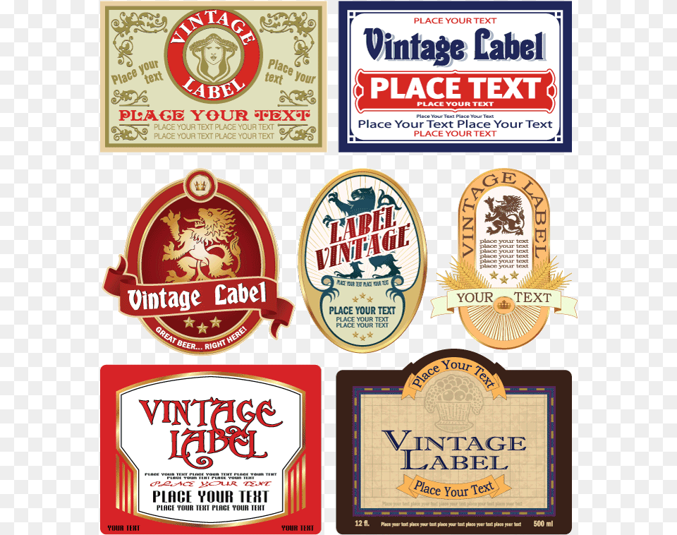 Transparent Vintage Label Vintage Labels, Alcohol, Lager, Beer, Beverage Free Png