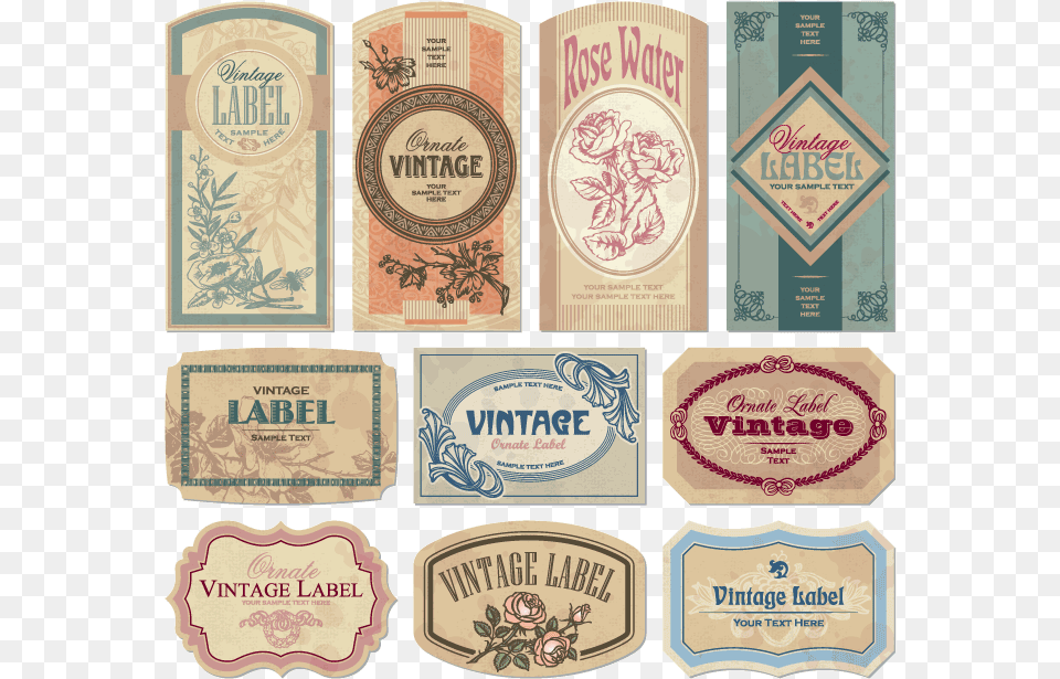 Transparent Vintage Label Vintage Labels, Paper, Text Free Png Download