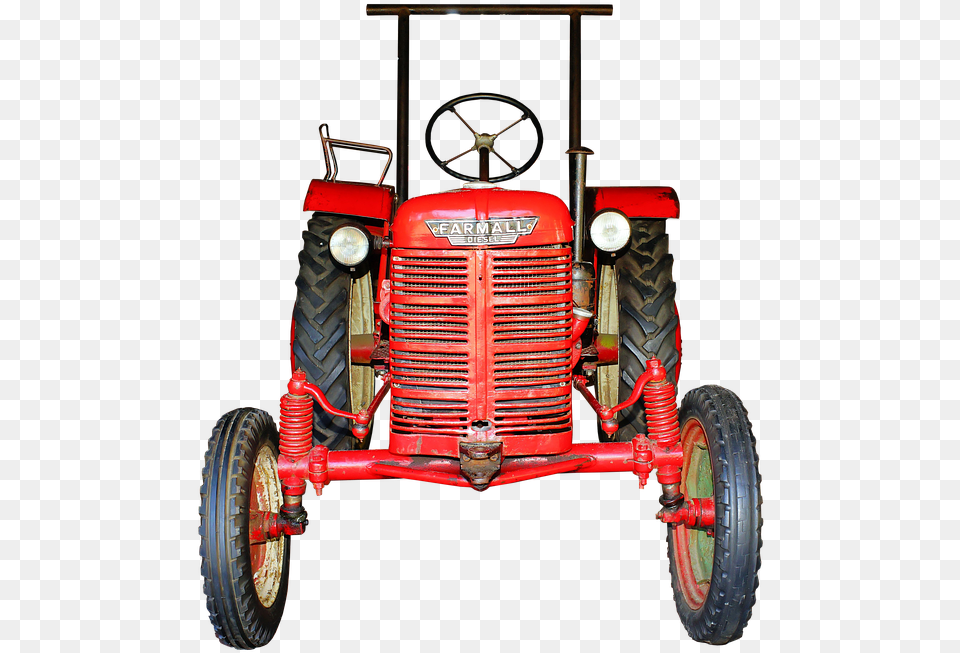 Transparent Vintage Tractor Clipart Farmall Diesel, Machine, Wheel, Transportation, Vehicle Png