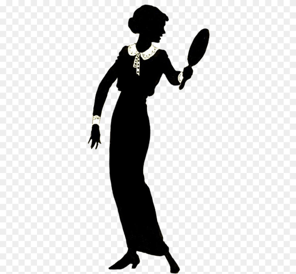 Vintage Woman Silhouette Girl Face In Mirror, Adult, Bride, Female, Person Free Transparent Png