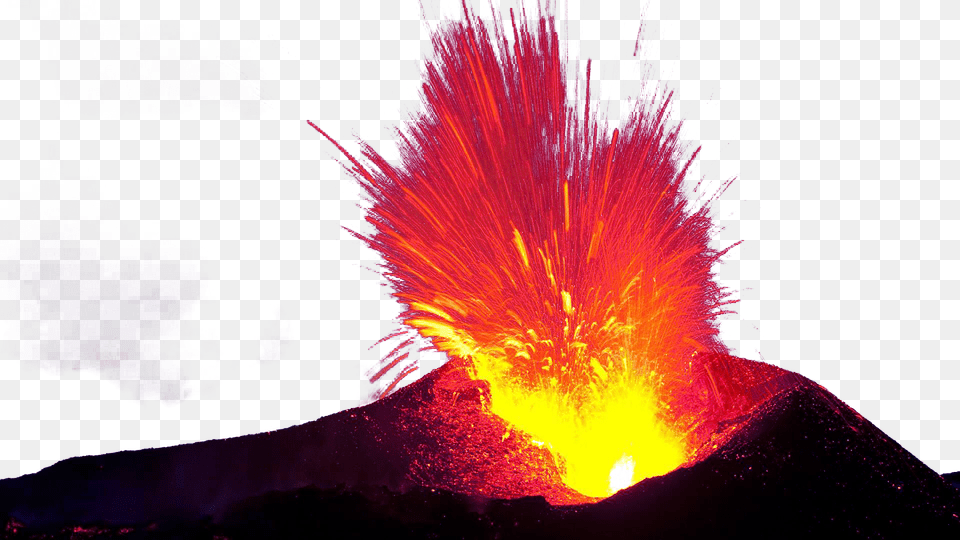 Transparent Volcano Erupting Clipart Magma, Eruption, Mountain, Nature, Outdoors Free Png